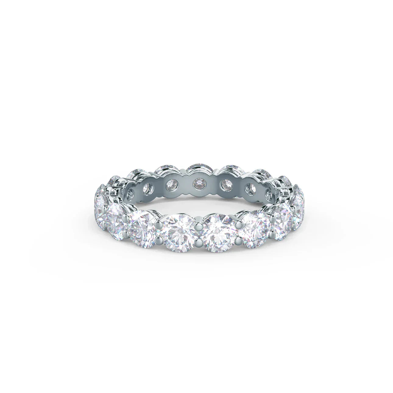 Round Lab Grown Diamond Prong Set Eternity Band, EF Color, VS Clarity - IGI Certified