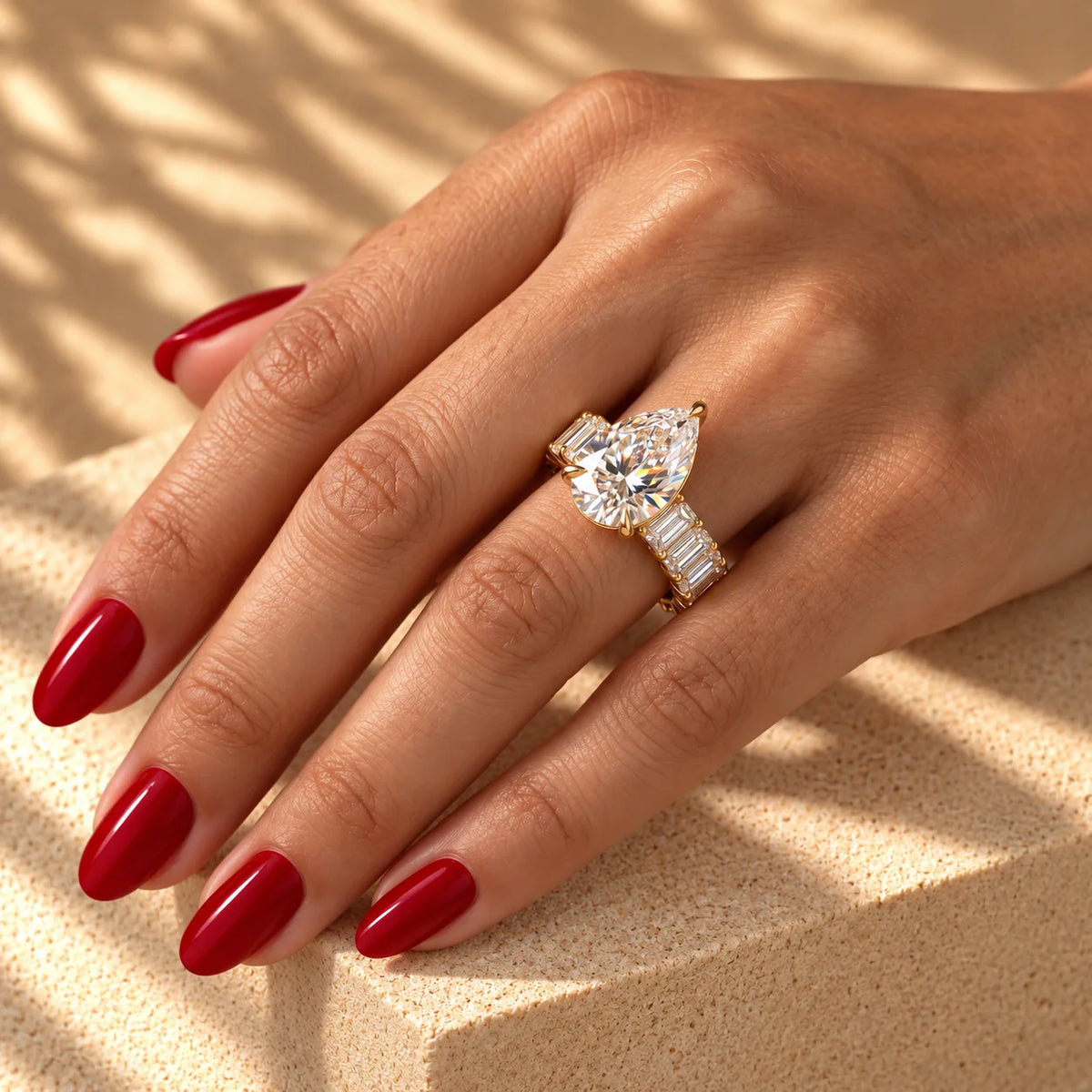 Common :: IGI certified 2CT Pear Lab Grown Diamond Luxury Engagement Ring