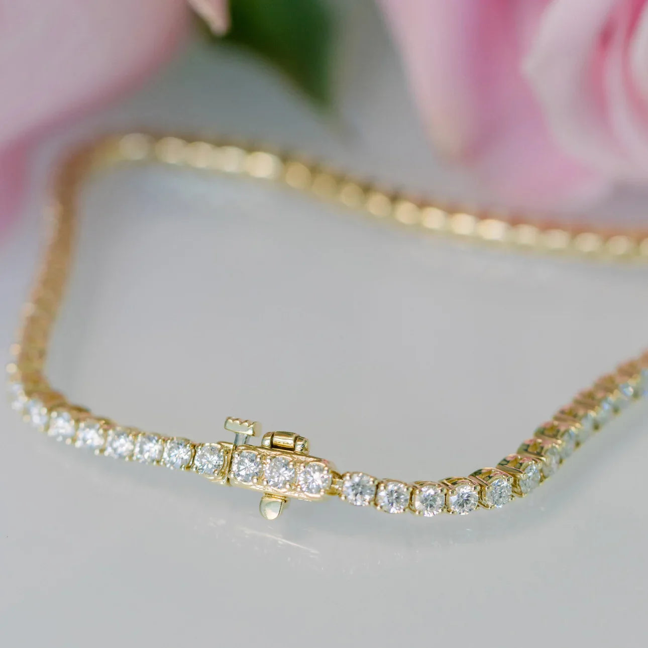 Round Lab Grown Diamond 4 Prong Tennis Bracelet, EF Color, VS clarity, IGI Certified