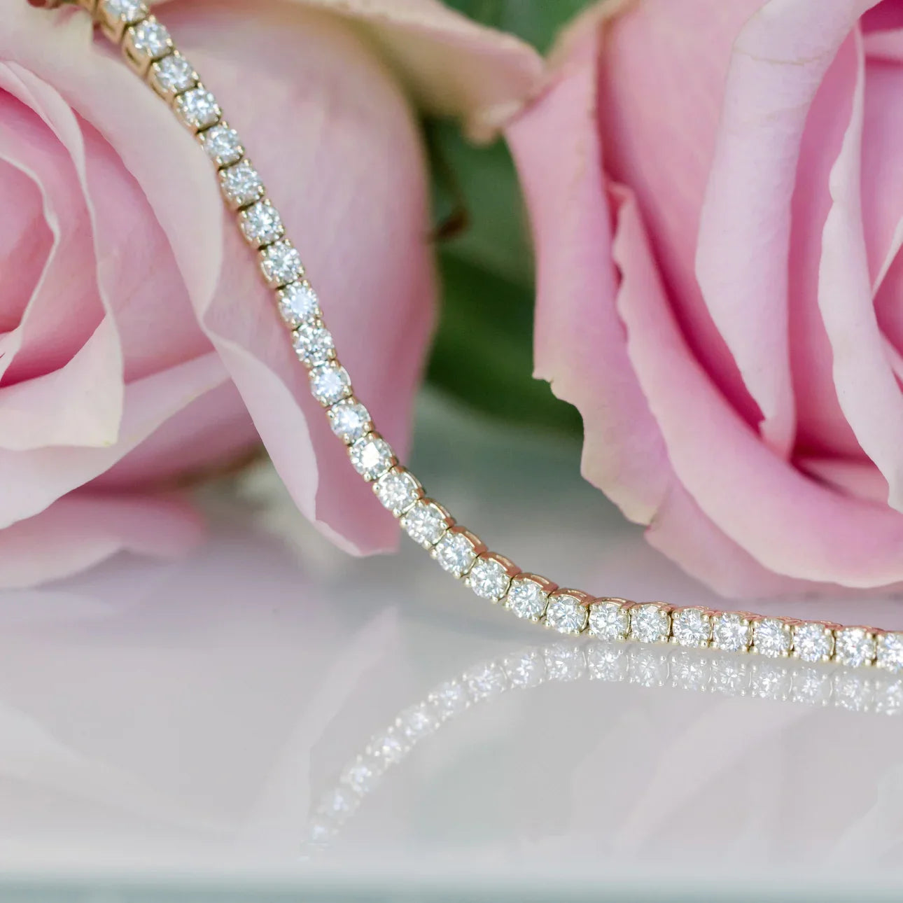 Round Lab Grown Diamond 4 Prong Tennis Bracelet, EF Color, VS clarity, IGI Certified