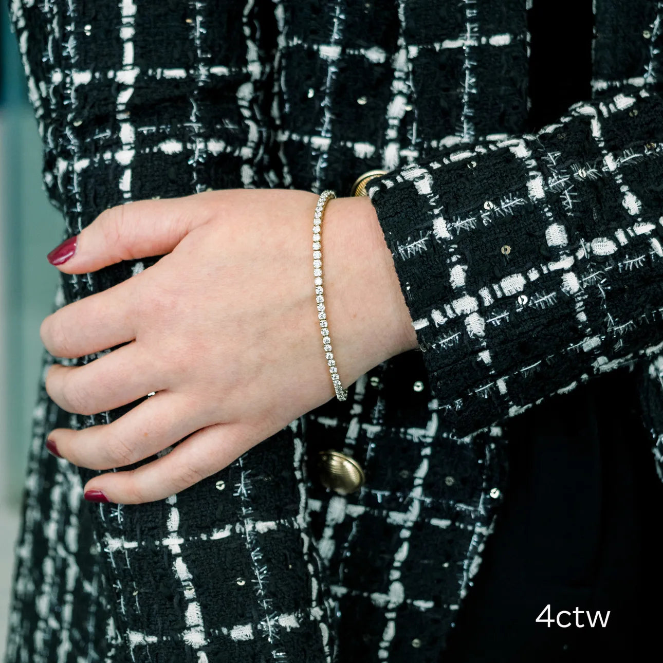 Round Lab Grown Diamond 4 Prong Tennis Bracelet, EF Color, VS clarity, IGI Certified