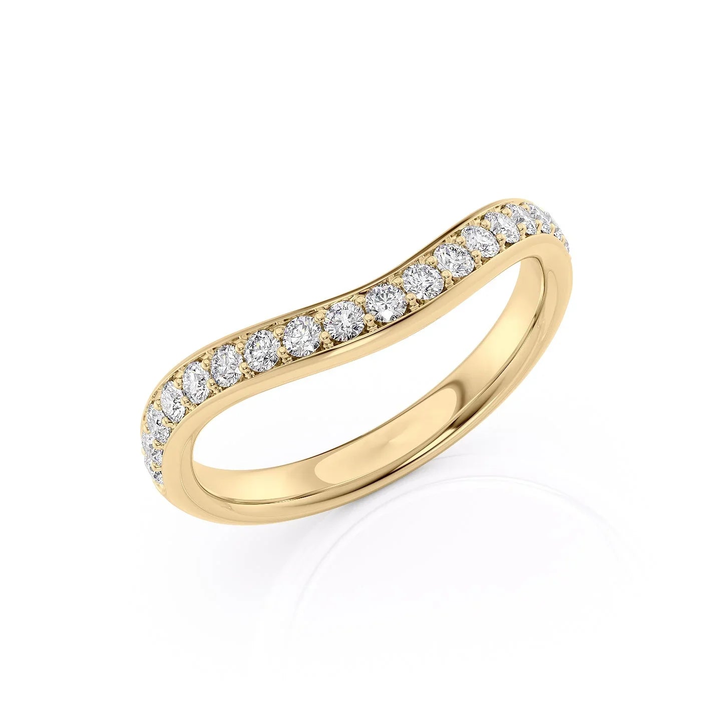 0.40ct Round Lab Grown Pavé Curved Diamond Wedding Band | IGI Certified