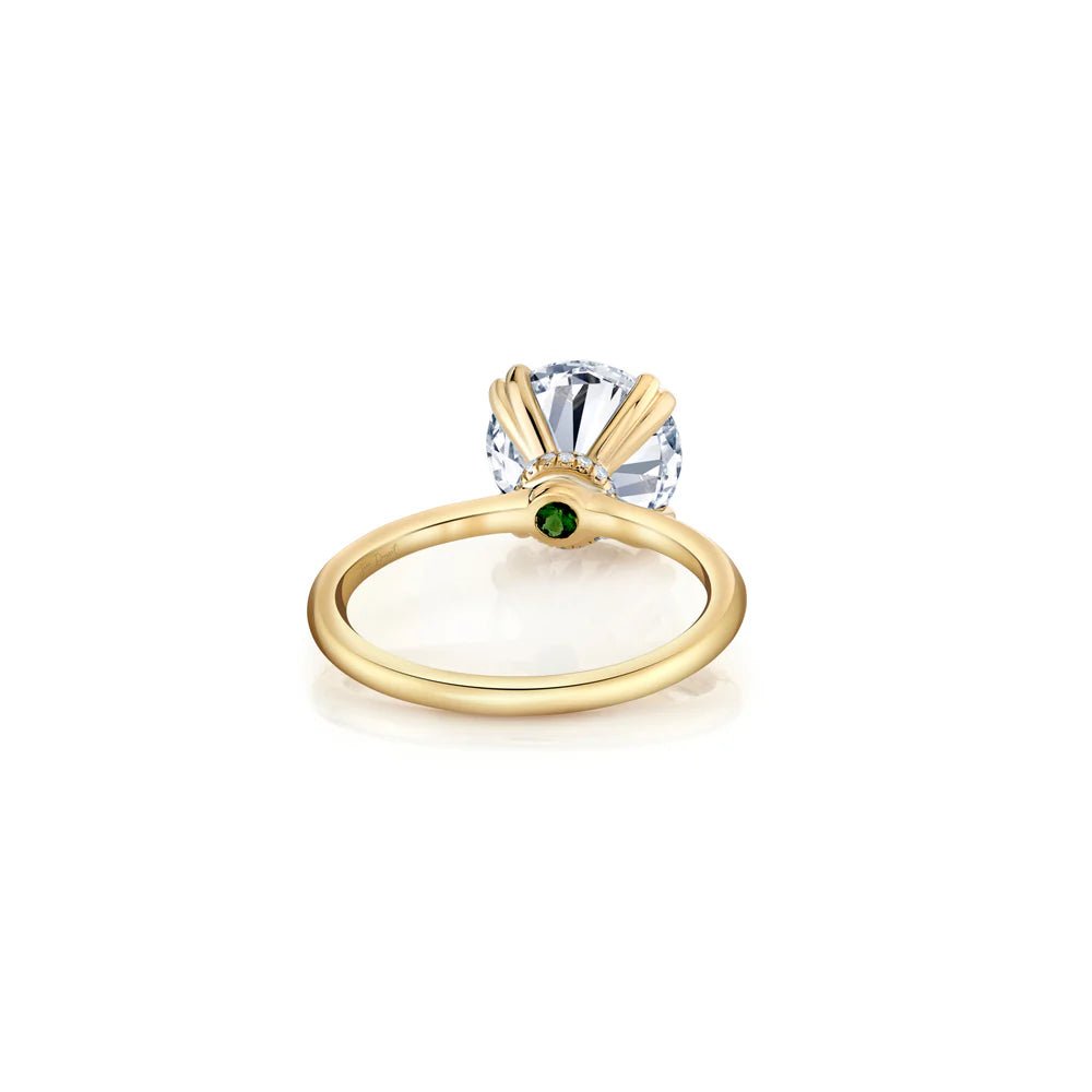 Common :: Iverique round lab diamond ring with hidden halo setting macro product photo