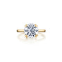 Common :: Iverique 3.11ct round hidden halo lab grown diamond engagement ring IGI certified close up view