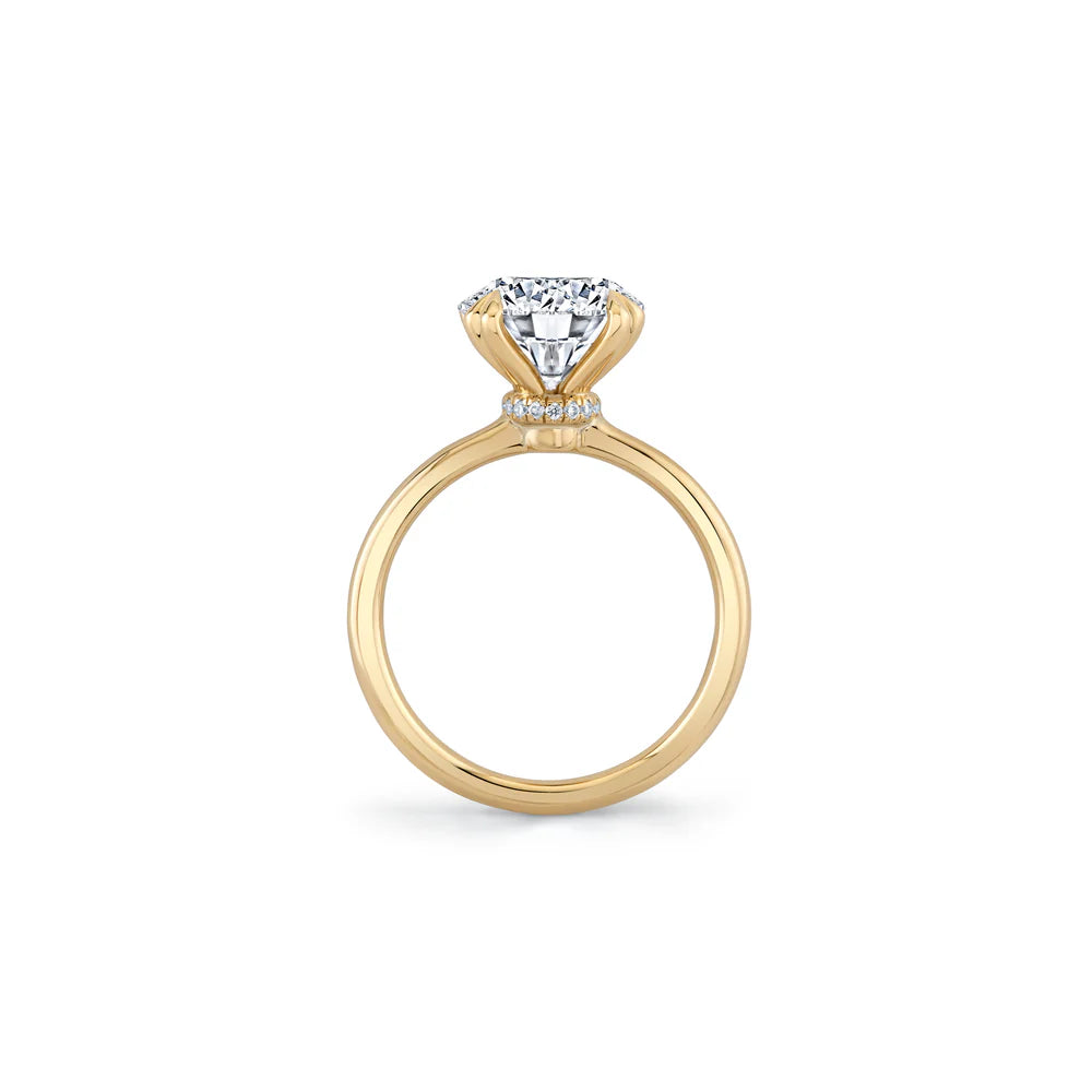 Common :: Luxury 3.11 carat round engagement ring with hidden halo design on hand image