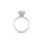Common :: Elegant round cut pave engagement ring with lab grown diamond side angle view