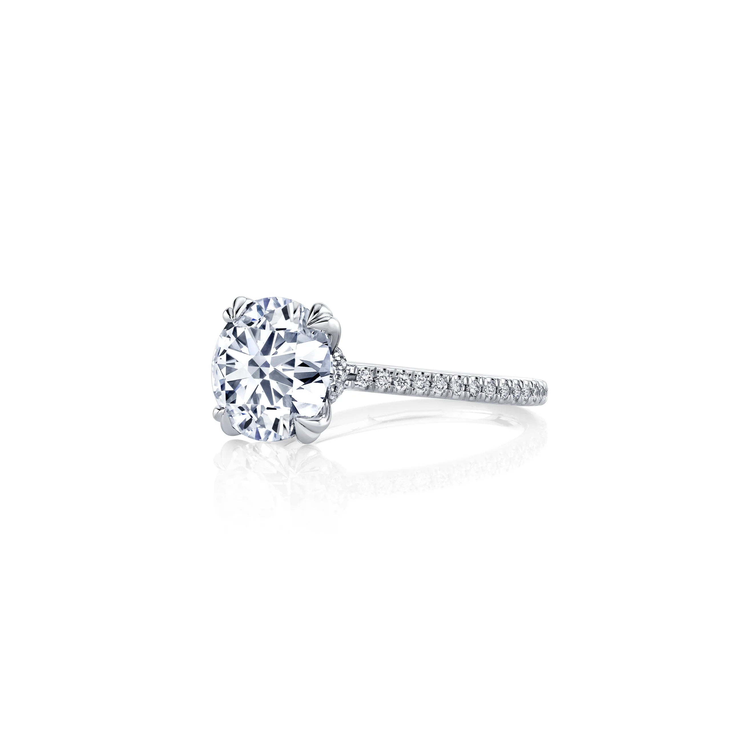 Common :: Round pave lab grown diamond engagement ring 3.51 carat by Unii Jewels product image
