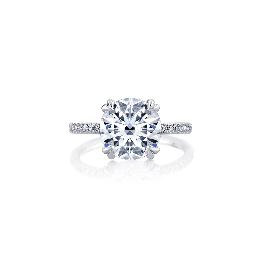 Common :: Jasmira 3.51ct round pave lab grown diamond engagement ring IGI certified close up view