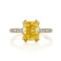 Common :: Faloren 2.63ct yellow cushion pave lab grown diamond engagement ring IGI certified