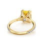 Common :: fancy yellow cushion diamond pavé band IGI certified engagement ring