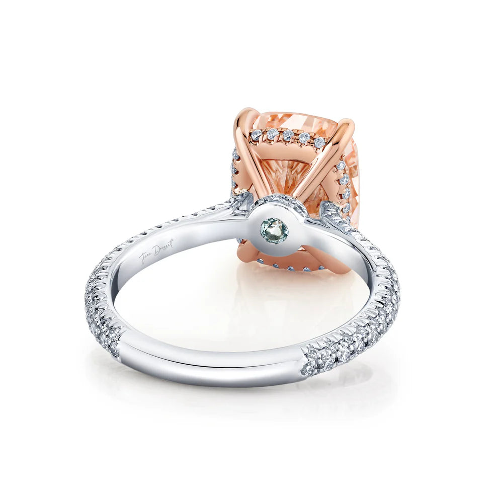 Common :: premium 4.53ct pink diamond engagement ring cushion cut pavé band