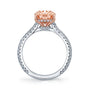 Common :: fancy pink cushion diamond ring pavé band IGI certified
