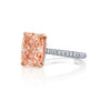 Common :: luxury pink cushion pave ring lab grown diamond bridal jewelry