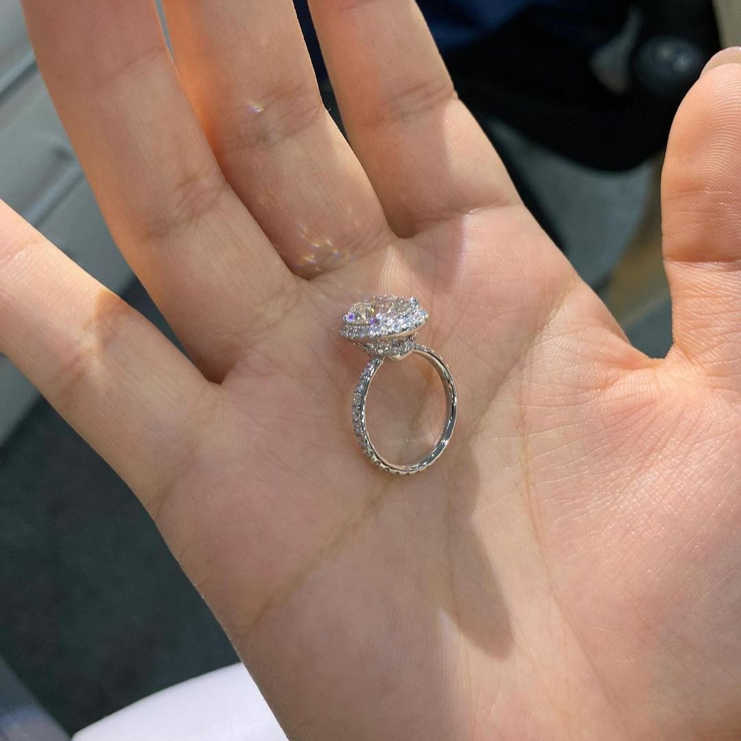 Oval 4.70tcw Lab Diamond Halo Pave Ring | IGI Certified | DEF VVS–VS