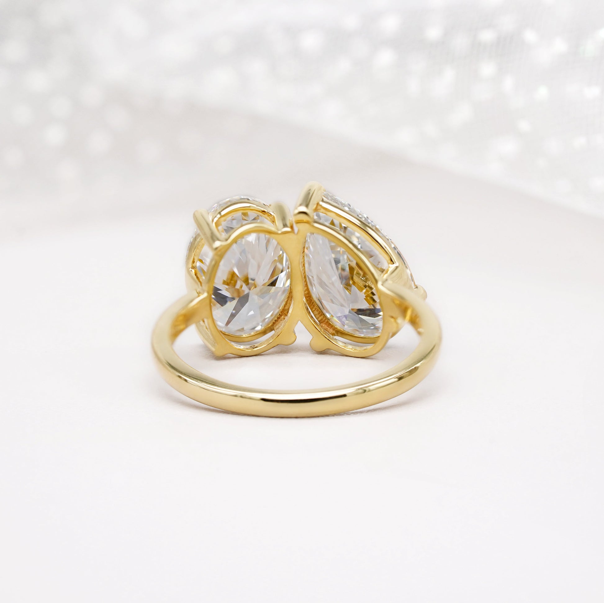 Oval And Pear 6.00tcw Toi et Moi Lab Diamond Ring | IGI Certified