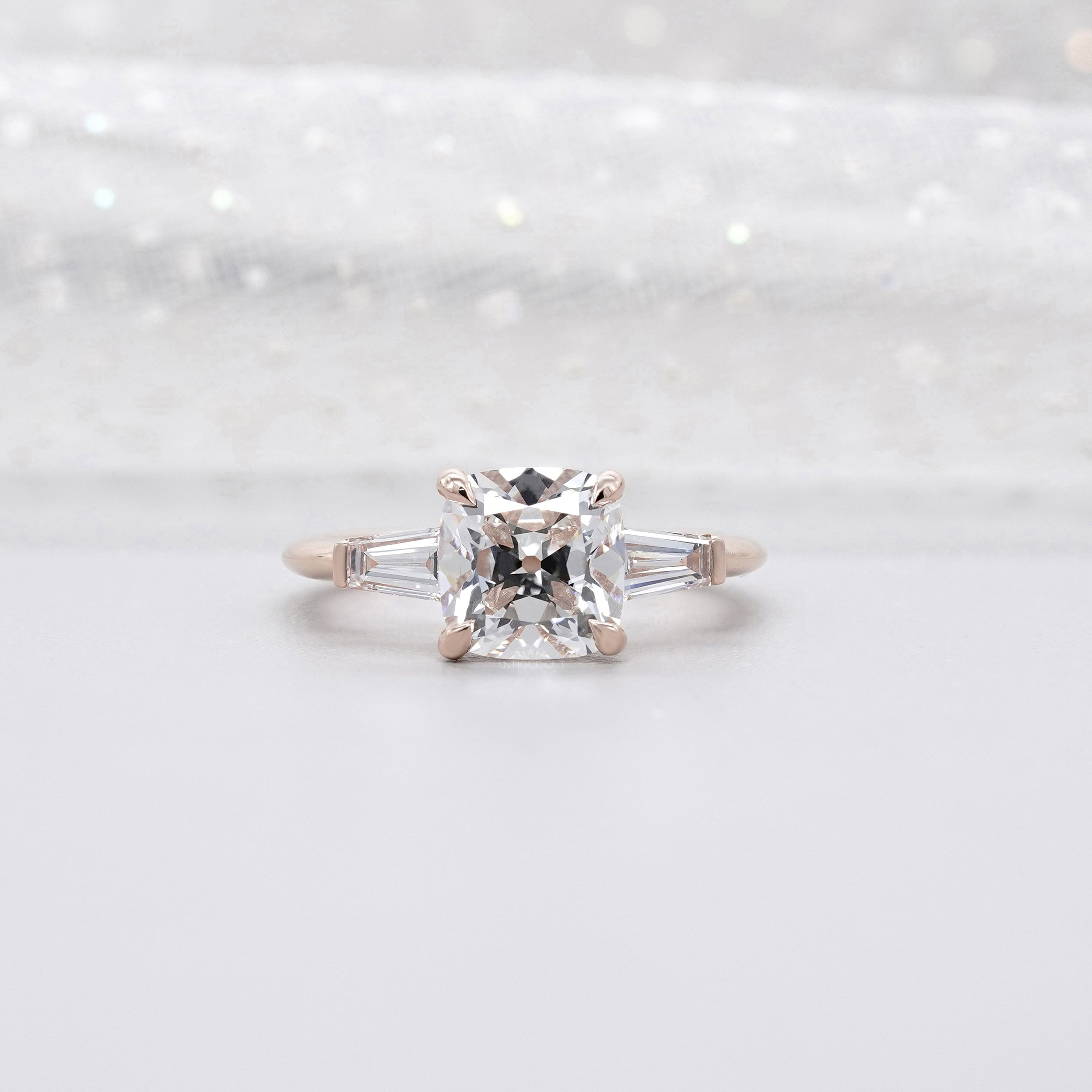 Cushion 2.50tcw Lab Grown Diamond Three-Stone Engagement Ring | IGI Certified