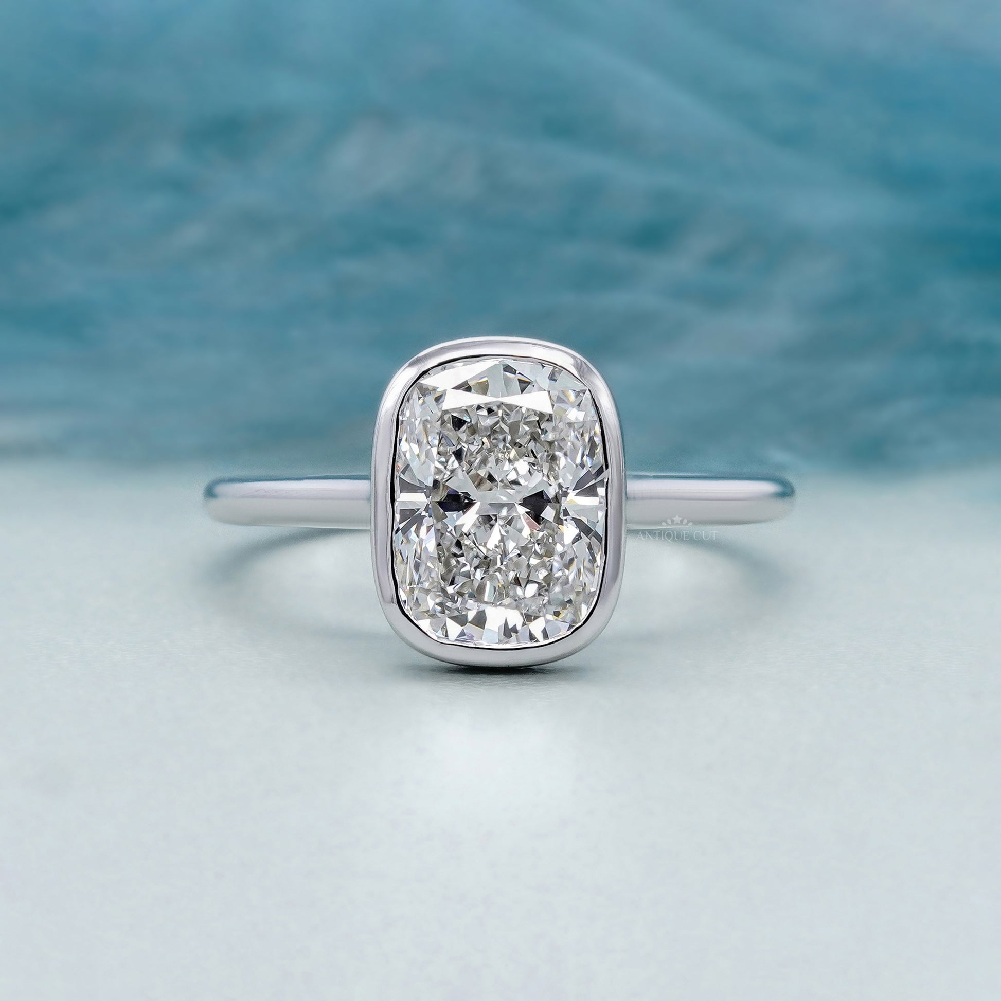 Cushion 2.00ct Lab Grown Diamond Bezel Set Solitaire Engagement Ring | IGI Certified