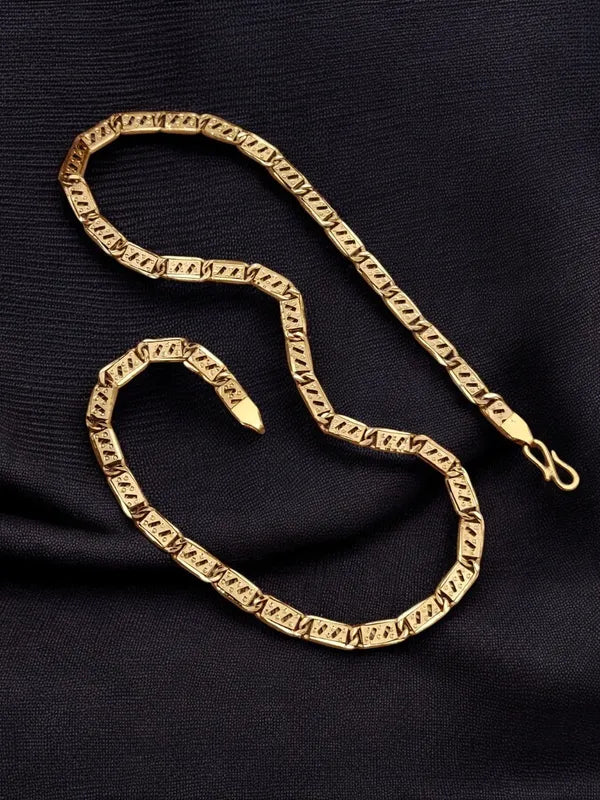 Stylish liner designed Biscuit in IGP Brass Micro Gold Plated Nawabi Chain