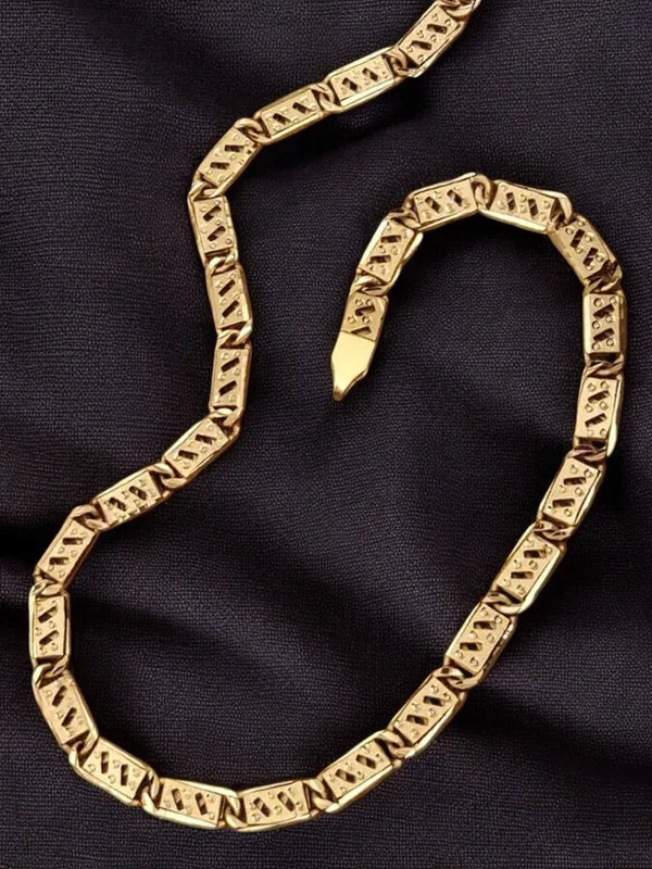 Stylish liner designed Biscuit in IGP Brass Micro Gold Plated Nawabi Chain