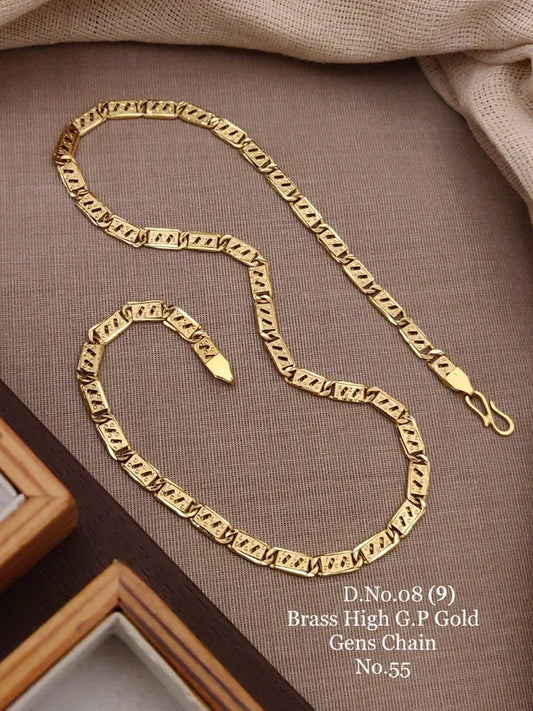 Stylish liner designed Biscuit in IGP Brass Micro Gold Plated Nawabi Chain