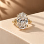 Common :: Unii Jewels 5.10TCW Oval lab grown diamond Hidden Halo nature inspired engagement ring