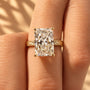 Common :: D E F VVS VS 5 carat Radiant Hidden Halo diamond ring
