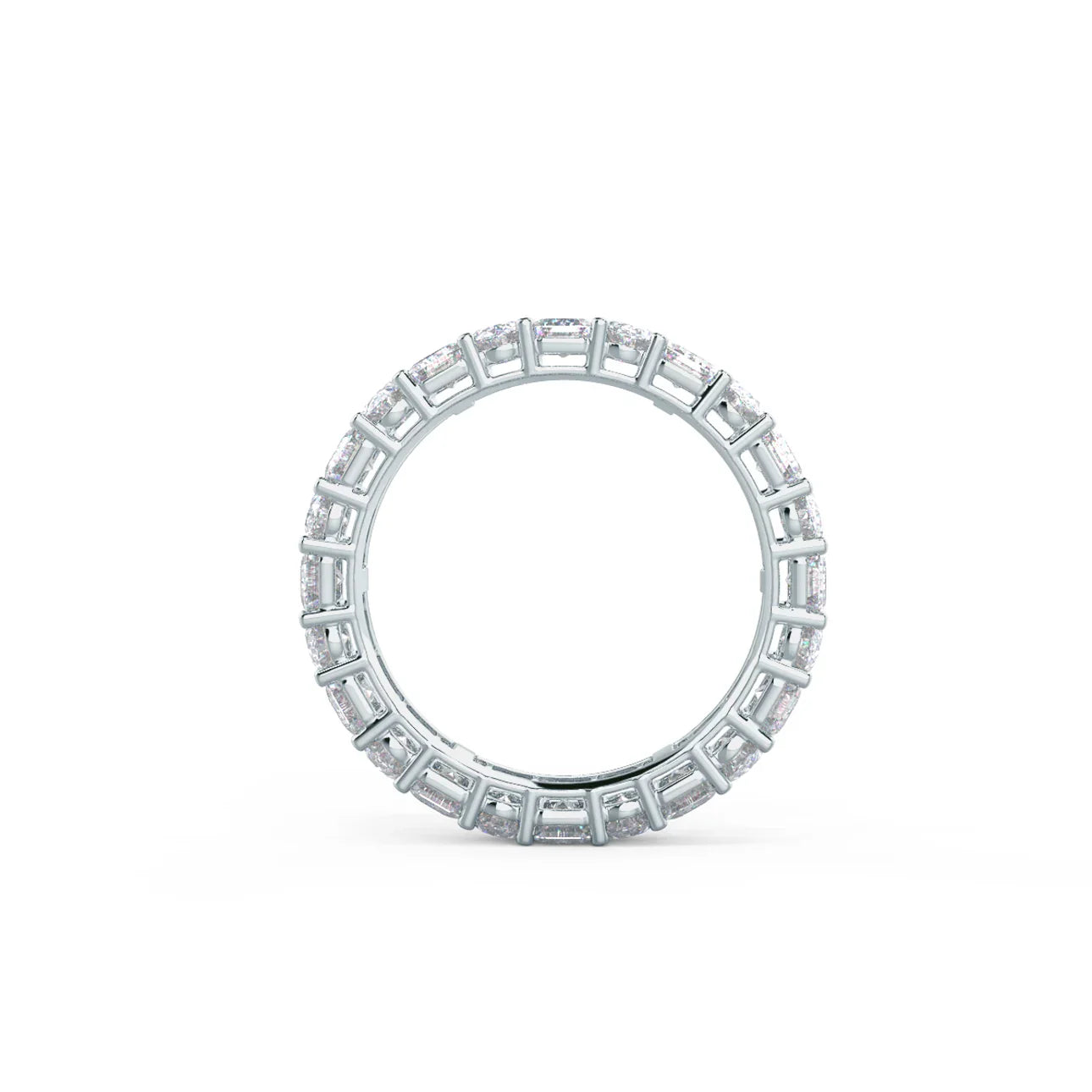 Emerald And Oval Lab Grown Diamond Eternity Band, EF Color, VS Clarity, IGI Certified