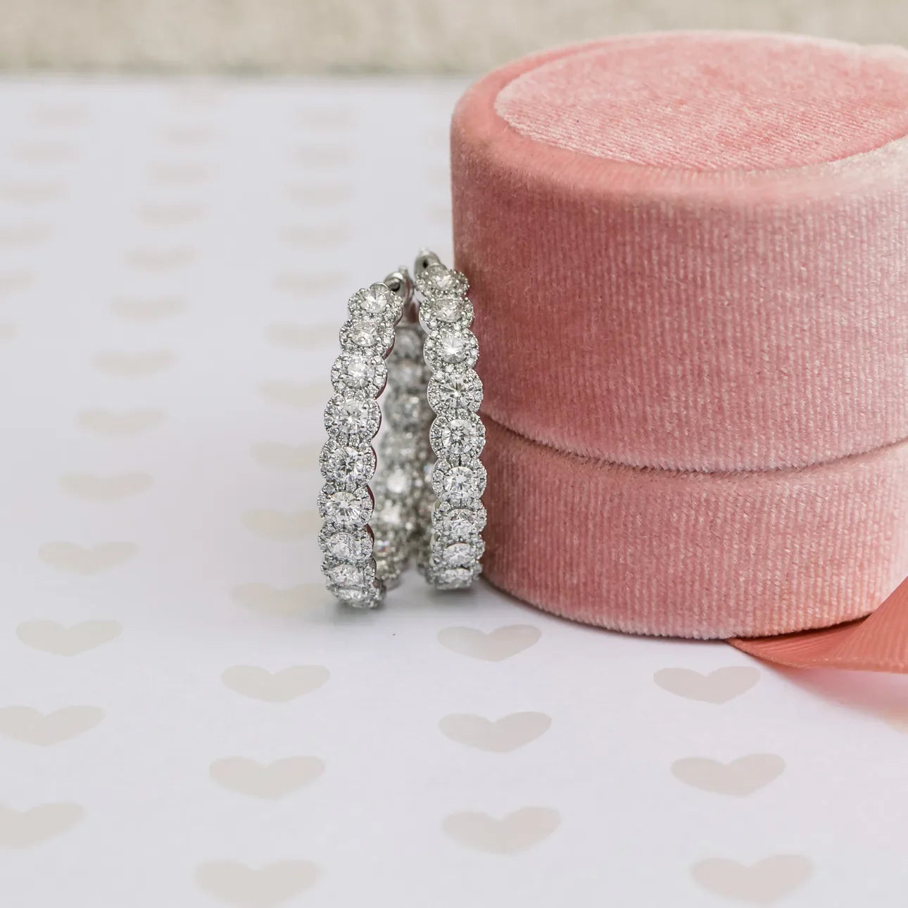 Round Lab Grown Diamond Heavenly Hoops Earring, EF Color, VS Clarity, IGI Certified