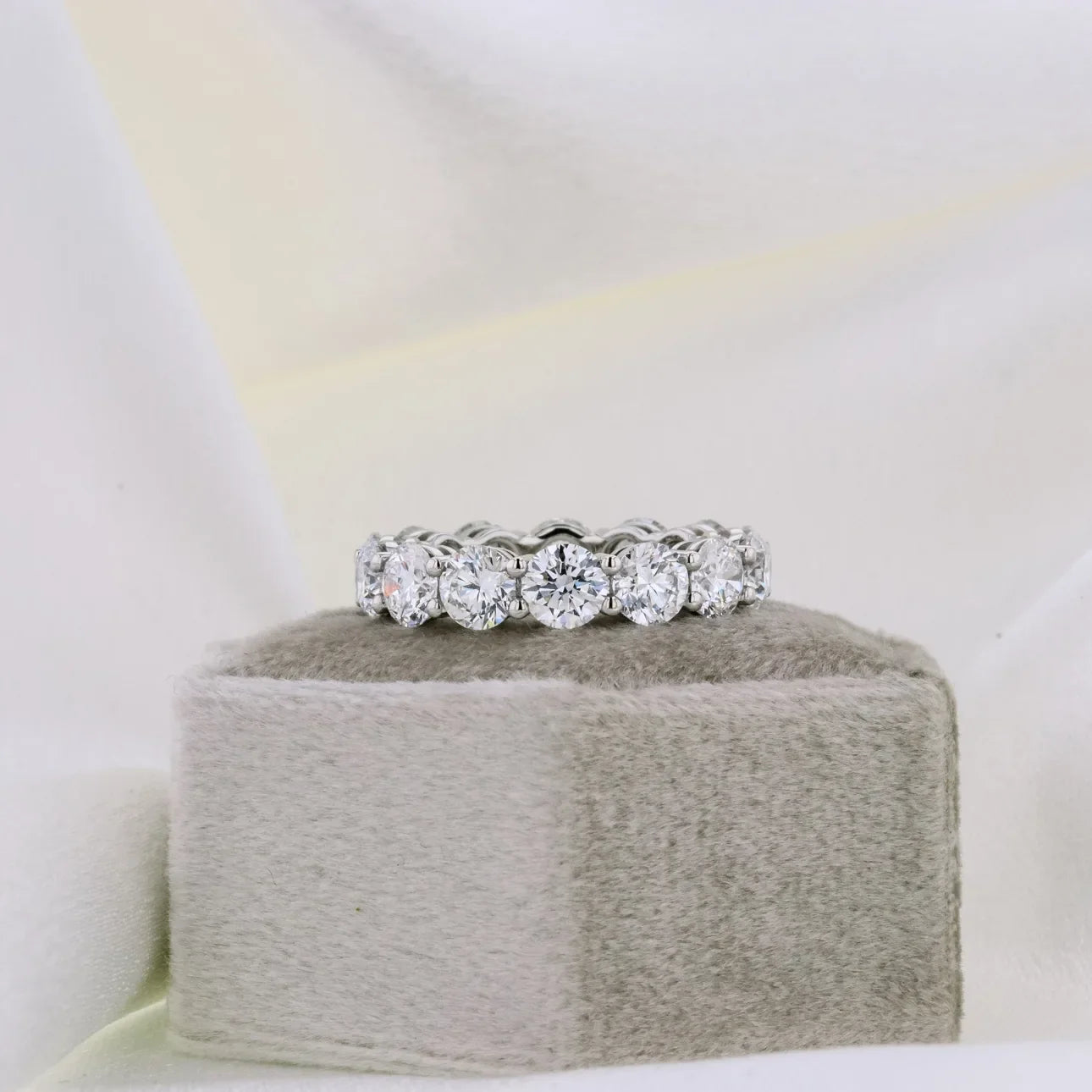 Round Lab Grown Diamond Prong Set Eternity Band, EF Color, VS Clarity - IGI Certified