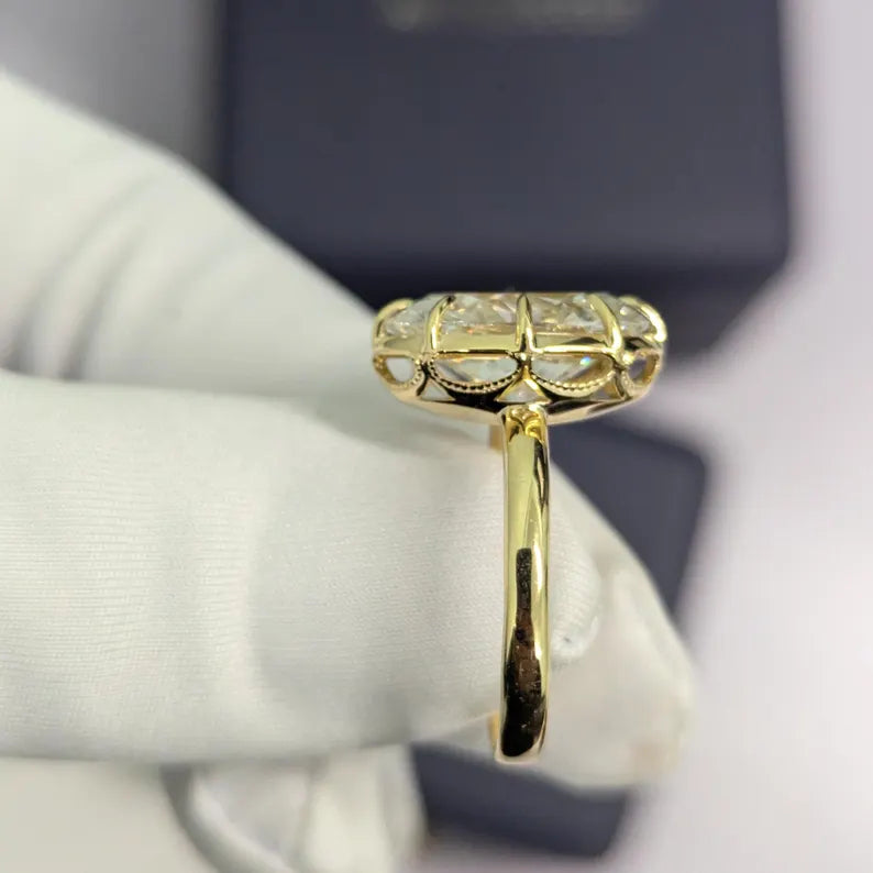 6.30ct Oval Lab Grown Diamond Bezel Engagement Ring | IGI Certified | VVS–VS Clarity