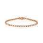 rose :: 2.5 carat east west emerald lab grown diamond tennis bracelet bezel setting IGI certified
