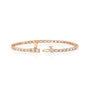 rose :: 2.5ct emerald cut lab grown diamond tennis bracelet east west bezel design
