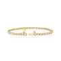 yellow :: 2.5ct emerald cut lab grown diamond tennis bracelet east west bezel design
