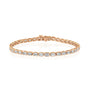 rose :: 3.5 carat east west emerald lab grown diamond tennis bracelet bezel setting IGI certified
