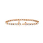 rose :: 3.5ct emerald cut lab grown diamond tennis bracelet east west bezel design

