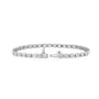 white :: 3.5ct emerald cut lab grown diamond tennis bracelet east west bezel design
