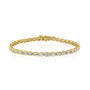 yellow :: 3.5 carat east west emerald lab grown diamond tennis bracelet bezel setting IGI certified
