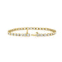 yellow :: 3.5ct emerald cut lab grown diamond tennis bracelet east west bezel design

