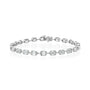 white :: 8.5 carat east west emerald lab grown diamond tennis bracelet bezel setting IGI certified

