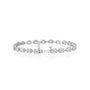 white :: 8.5ct emerald cut lab grown diamond tennis bracelet east west bezel design

