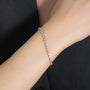 rose :: 2.5 carat IGI certified oval diamond tennis bracelet lab grown bezel set
