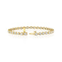yellow :: 3.5ct oval lab grown diamond tennis bracelet east west bezel design
