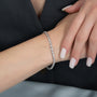 white :: 3.5 carat IGI certified oval diamond tennis bracelet lab grown bezel set
