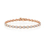 rose :: 6.0 carat east west oval lab grown diamond tennis bracelet bezel setting IGI certified
