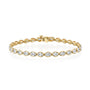 yellow :: 6.0 carat east west oval lab grown diamond tennis bracelet bezel setting IGI certified
