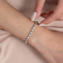 white :: 6ct luxury oval lab grown diamond tennis bracelet for women

