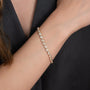 yellow :: 6.0 carat IGI certified oval diamond tennis bracelet lab grown bezel set
