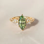 Common :: Velmorae 1.5ct green marquise cluster lab grown diamond engagement ring IGI certified