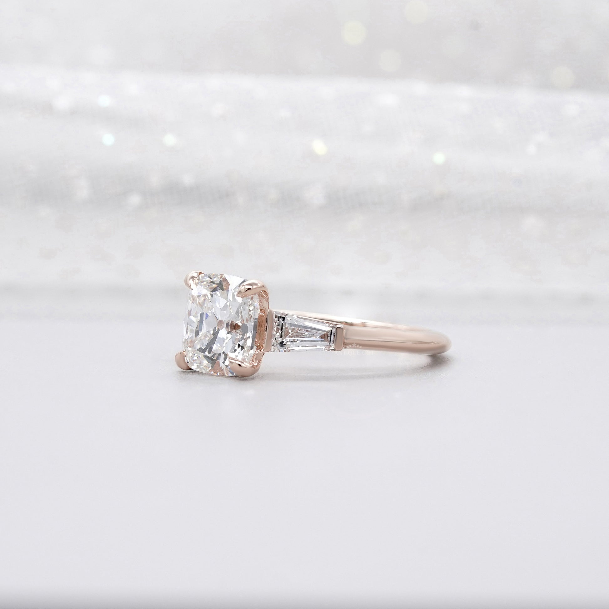 Cushion 2.50tcw Lab Grown Diamond Three-Stone Engagement Ring | IGI Certified