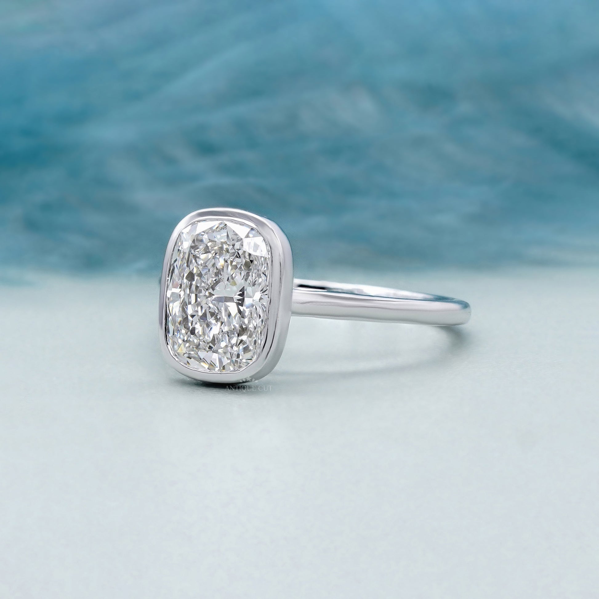 Cushion 2.00ct Lab Grown Diamond Bezel Set Solitaire Engagement Ring | IGI Certified